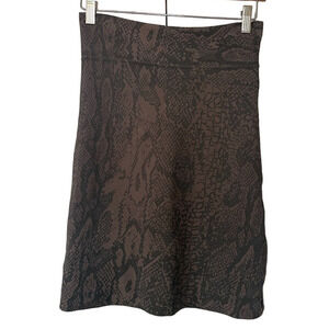 BCBGMaxAzria Brown and Black Snakeskin Print Stretch Bandage Skirt • Size M 🗣